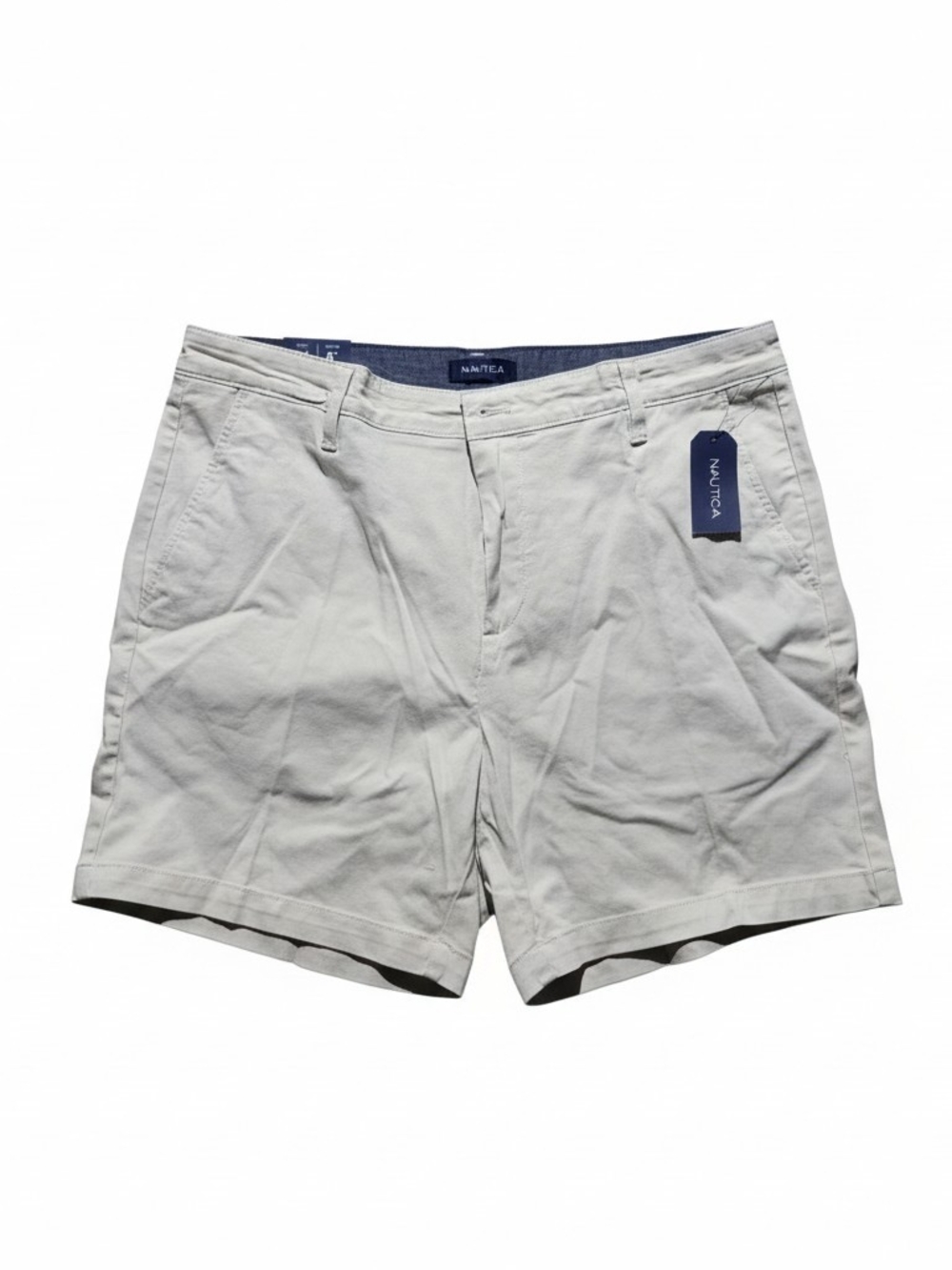 Nautica Men’s Flat Front Chino Deck Shorts Light Tan / NWT / 34W